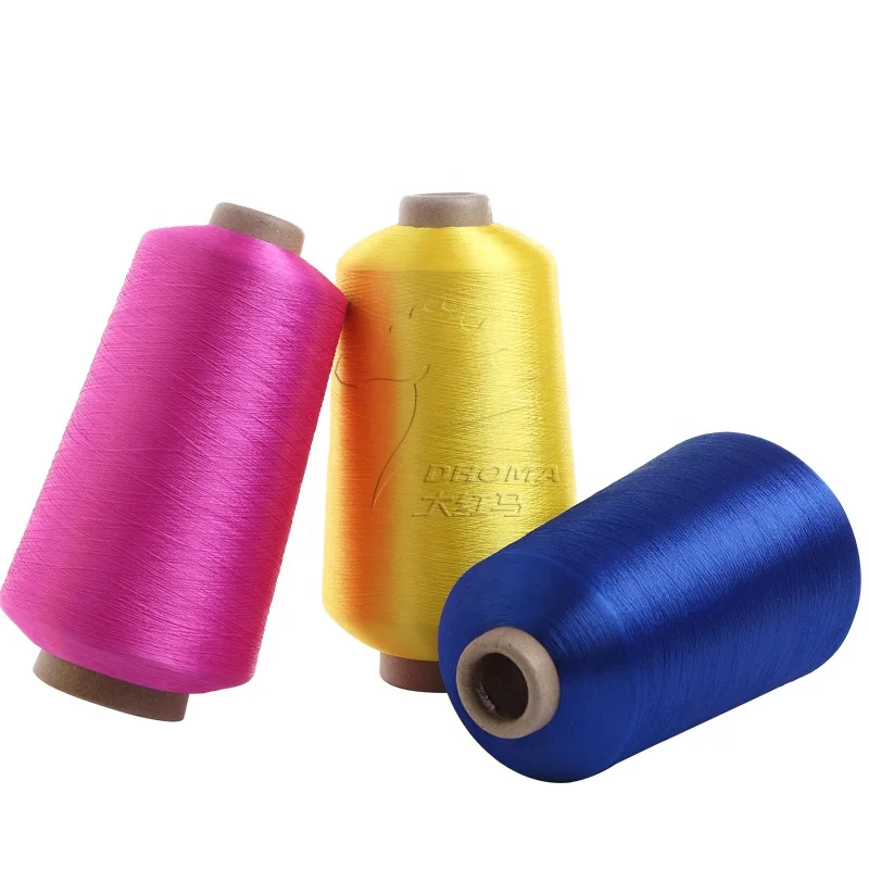 DHOMA dyed polyester FDY Yarn colorful FDY Yarn 75D fdy bright polyester yarn for woven label