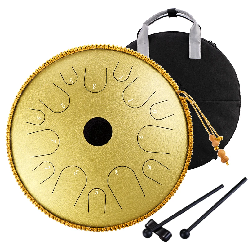 Hluru Tank Drum 14 inch 14 Note  professional musical instruments Sale Handpan Steel Tongue Drum TA14