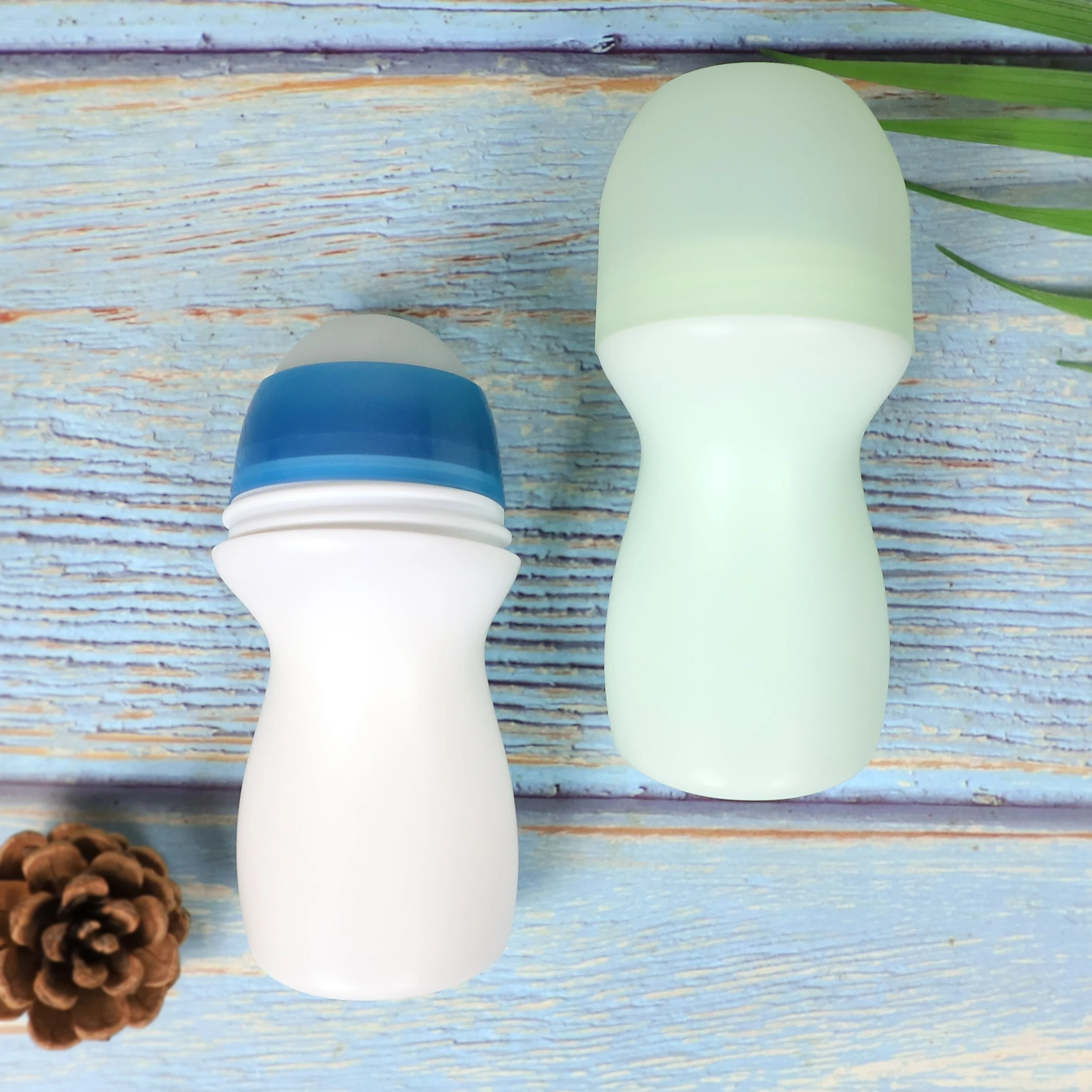 Wholesale Idealpak Unique Design Roll On Bottle PE 50ml Deodorant Roller Bottle