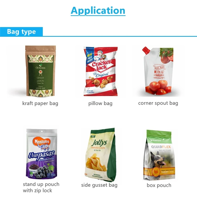 Automatic Food Weighing And Premade Zipper Bag Bonbon Gummy Candy Cube Lollipop Doypack Packing Machine