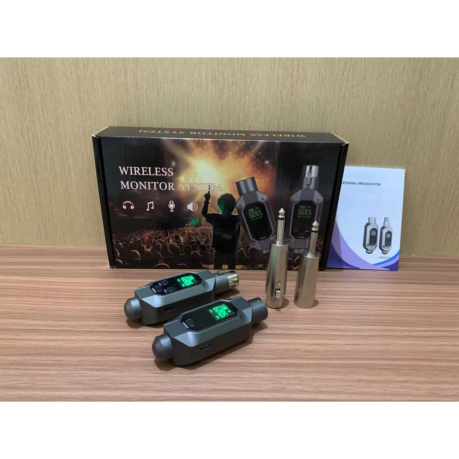 UL41 New Plastic 1Channel UHF XLR Transmitter Converter Wired to Wireless Microphone Adapter Support 5V/48V Both Can Be Used