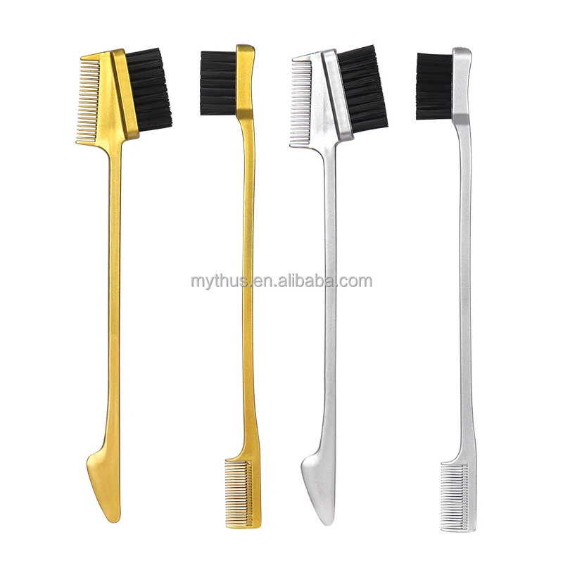 Wholese Plating Hair Edge Brush and Comb Soft Bristle Hairline Edge Control Edge Fixer For Baby Hair Women Curling Accessories