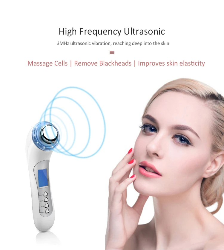 Portable Home Use Handheld 5 In 1 Rechargeable Ultra Facial Skin Care Device Electric Skin Rejuvenation Facial Cleaning Massage