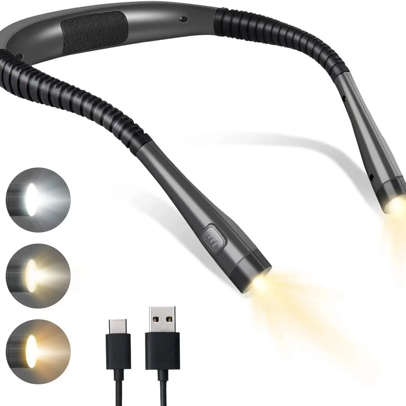 Portable Flexible Rechargeable Folding Led Reading Lamp Comfortable Wear LED Neck Reading Light