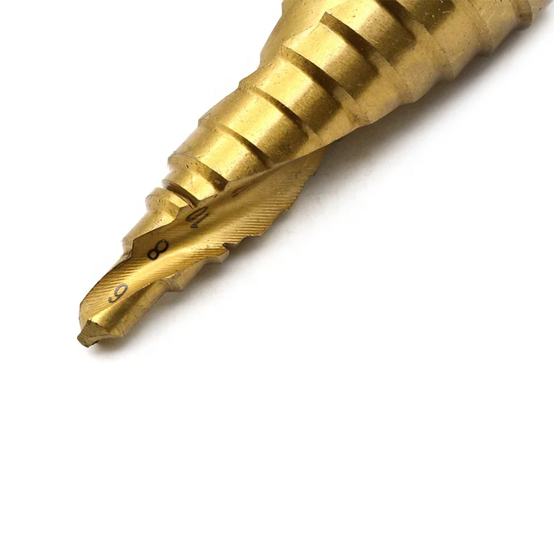 4241 3pcs HSS Titanium Coated 4-12 4-20 4-32 best step drill bit set for Wood Metal Drilling Holes