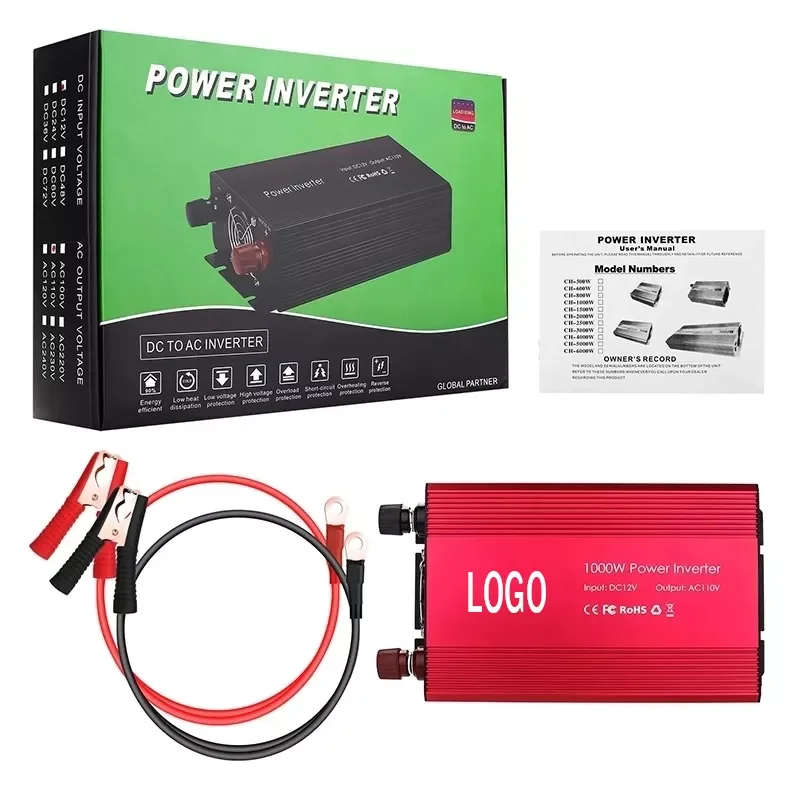4000W 300W Car Inverter 12V DC To 110V/220V AC Power Converter Inversor 12 v 220 v 110 v Pure Sine Wave New Car Inverter charger