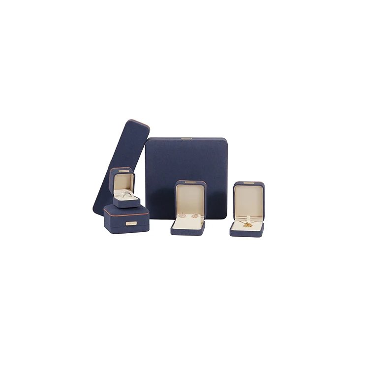 Designer Black Decorative Velvet Custom Necklace Packaging Pu Leather Jewelry Box With Outer Box