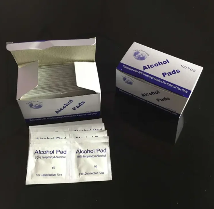 100 Counts Alcohol Formula Wipes Pads Disposable Alcohol Prep Wipes Individual Package Portable Nail Cleanser Cloth for Nail Art