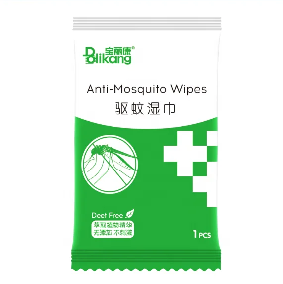 OEM Mosquito Repellent Wet Wipes Single Package  Anti Mosquito Wipes
