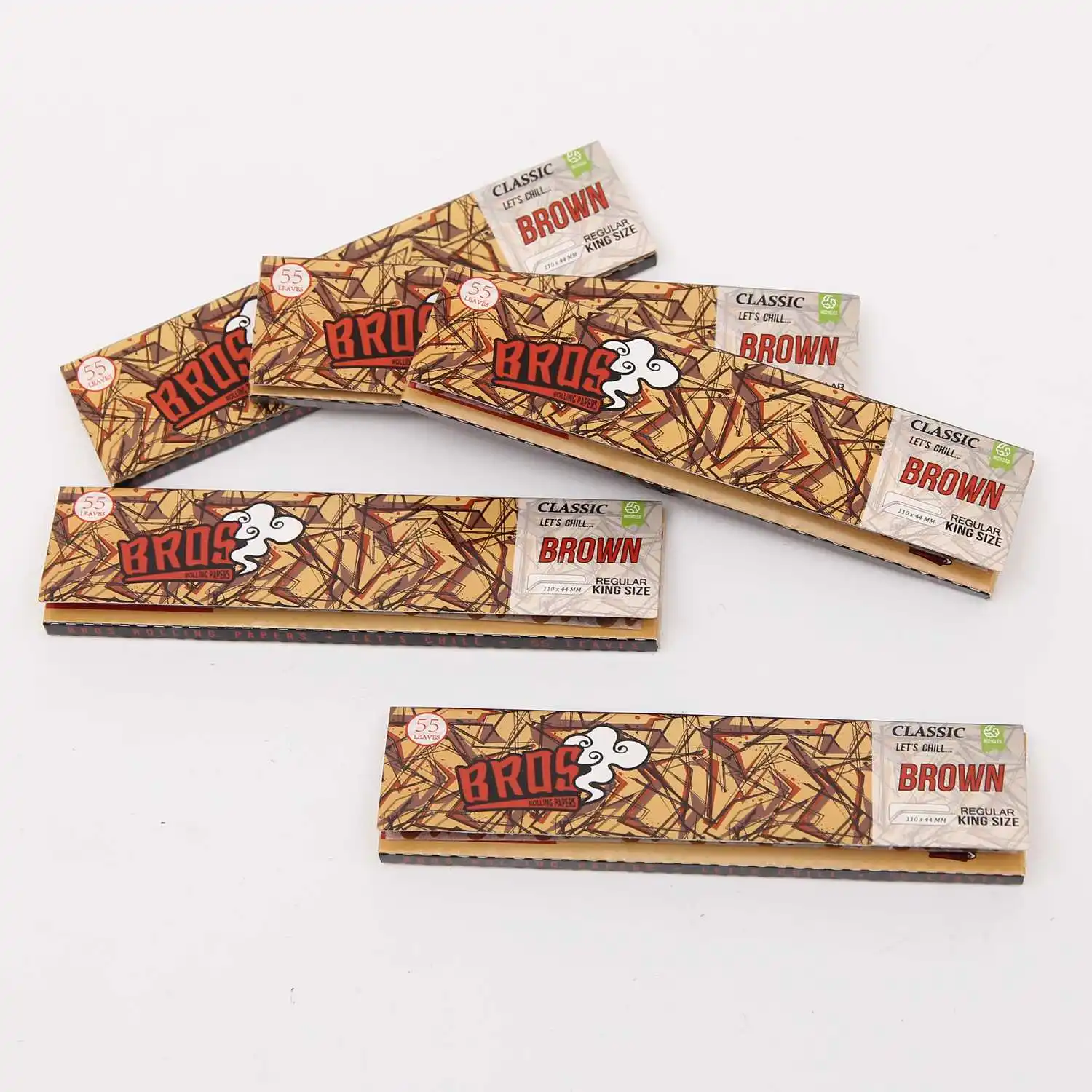 
Factory sales Brown Dragon Bros 55 leaves king size rolling papers oem hemp paper 