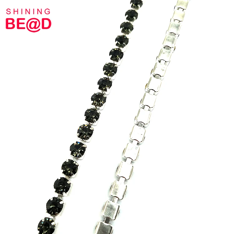 Высококачественная красочная позолоченная цепочка SS29 со стразами для украшения одежды из нержавеющей стали 18