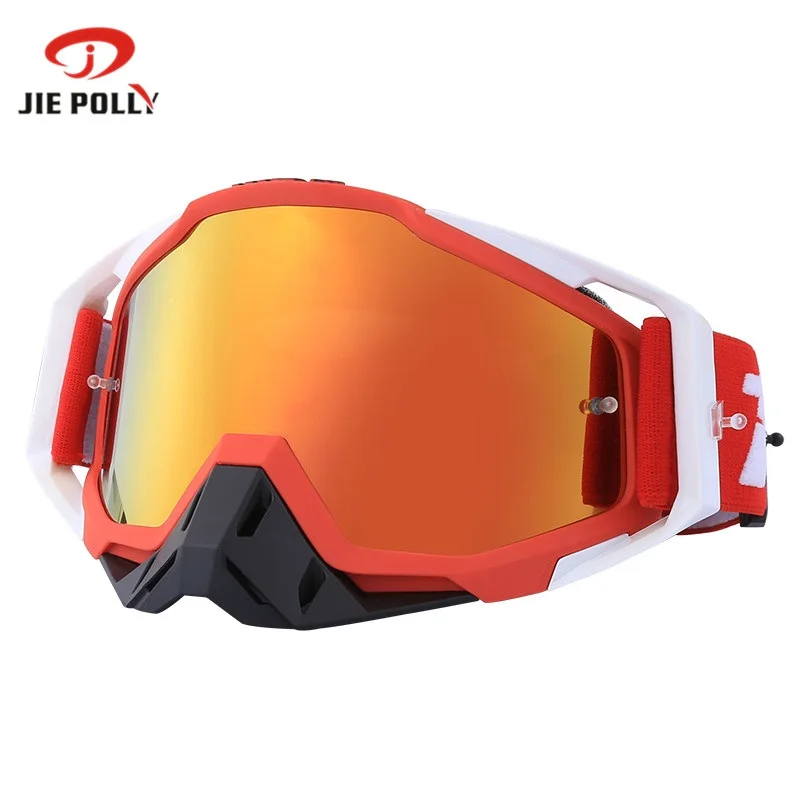 Jiepolly Hot Sale Vintage Retro Motorcycle Goggles Motorbike Glasses Mirrored Lenses Mx Sports Goggle Glasses