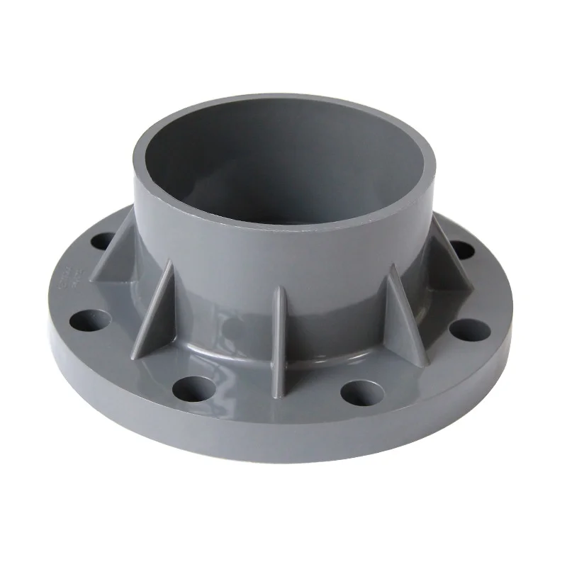High quality plastic socket water supply flange UPVC gray integrated socket flange Large diameter split water supply flange