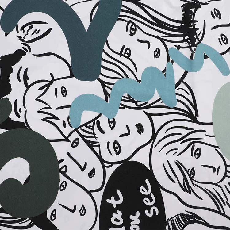 Hot selling wholesale cheap personality europe face printing knitted breathable nylon spandex fabric