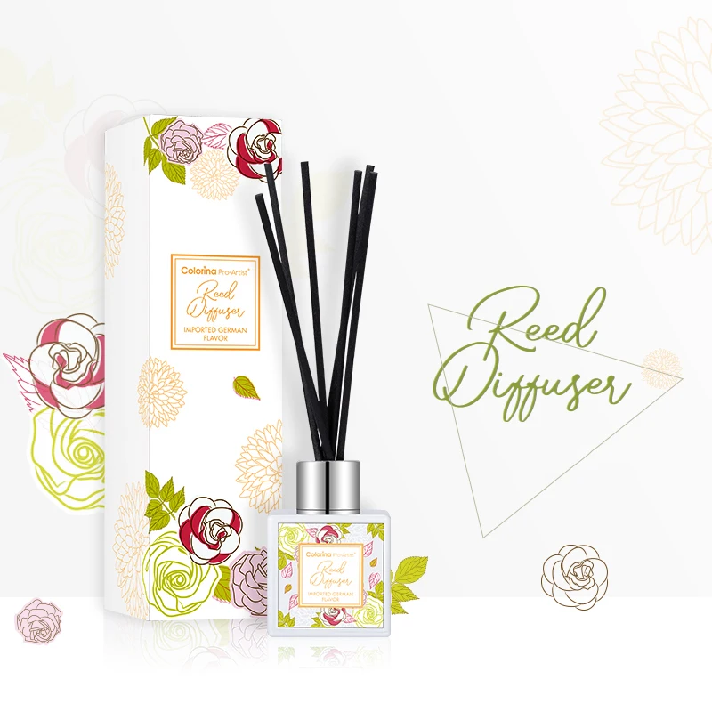 Wholesale Mini private label flower home reed diffuser with rattan sticks in bottle glass