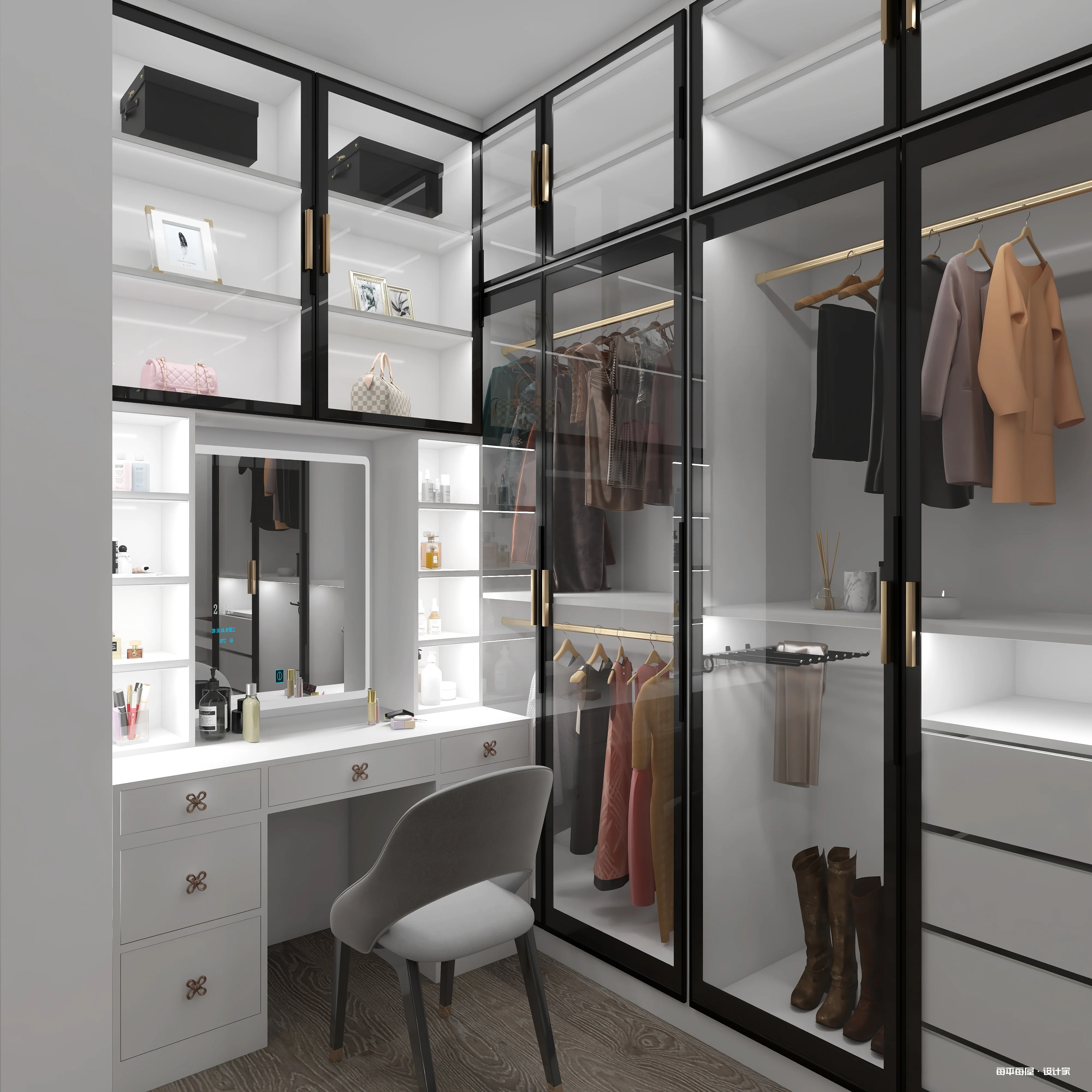 2021 customized High quality popular design Wardrobe Fast Deliver Customized Wood Shoes Closet Cabinets Amoires