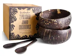 coconut bowl with flower pattern coconut bowls shell and wooden spoon sets customized box