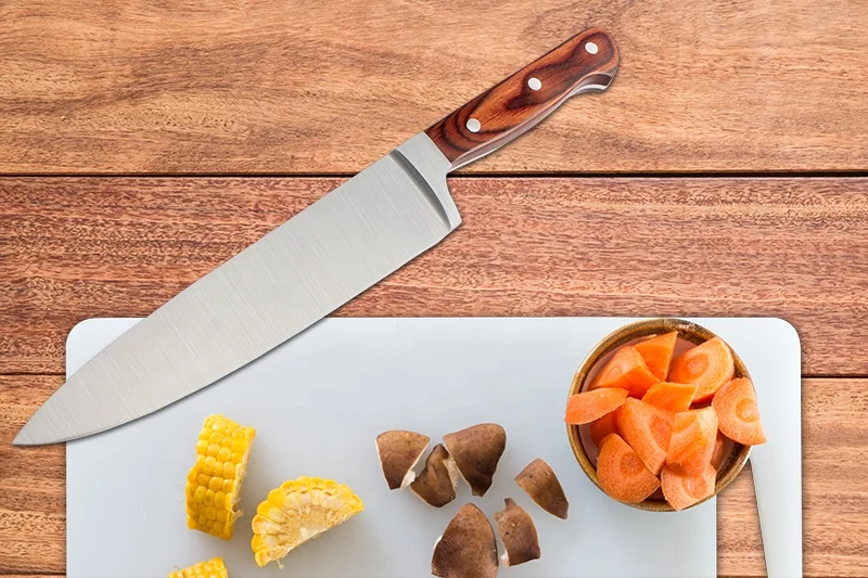 High Quality 8 Inch Stainless Steel Custom Kitchen Chef Knife With Wooden Handle