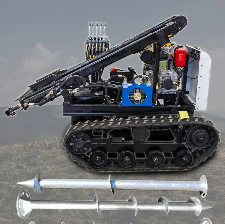 Crawler Hydraulic Pile Driver Solar Ramming Piling Machine Ground Screw Pile Driver