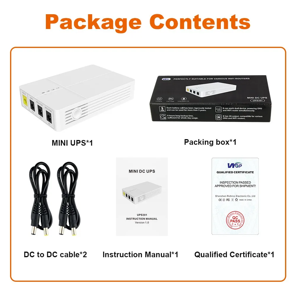 WGP OEM mini ups для роутера onu 9v 12v 2A маршрутизатор с 6-часовым резервным 7800mah DC Mini UPS Wi-Fi маршрутизатора