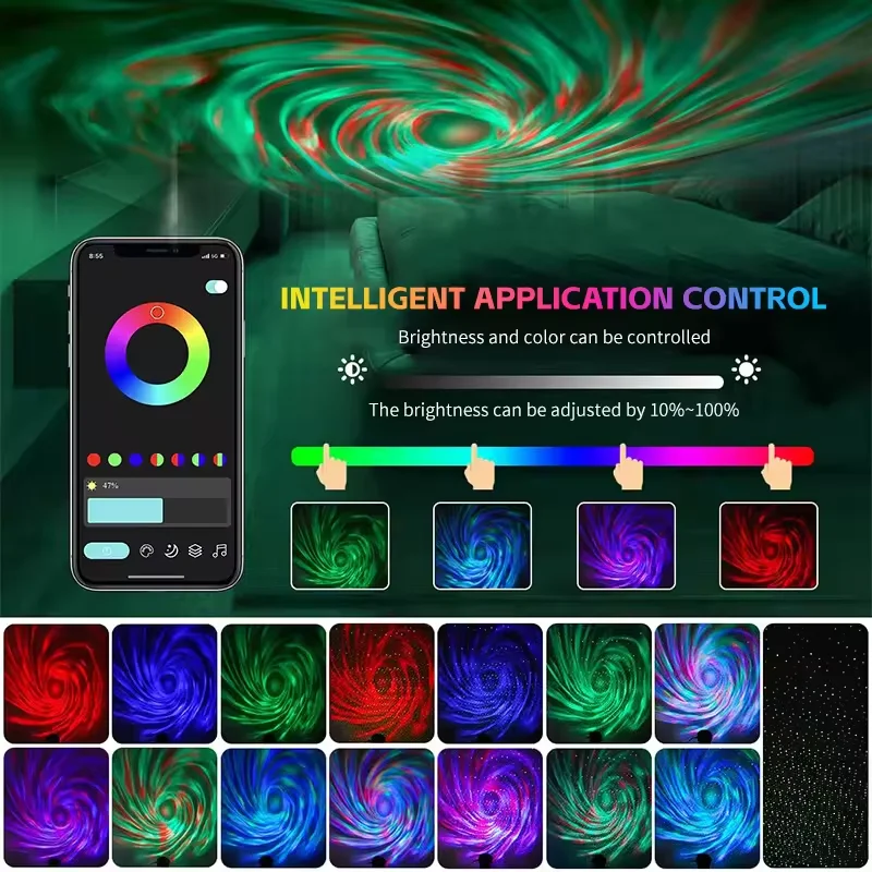 Howlighting Remote Control Mini Nebula Star LED Music Sky Starry Night Lights APP Control Ocean Lamp Party Laser Projector Light