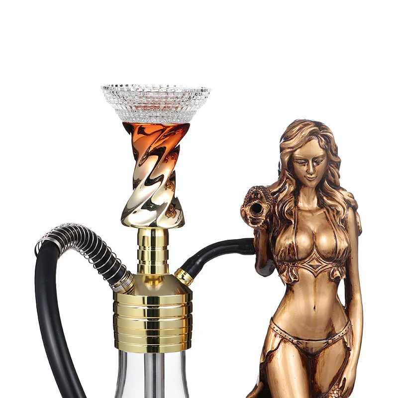 New Design Premium Quality Aluminum Shisha Hookah Luxury Led Resin Hookah