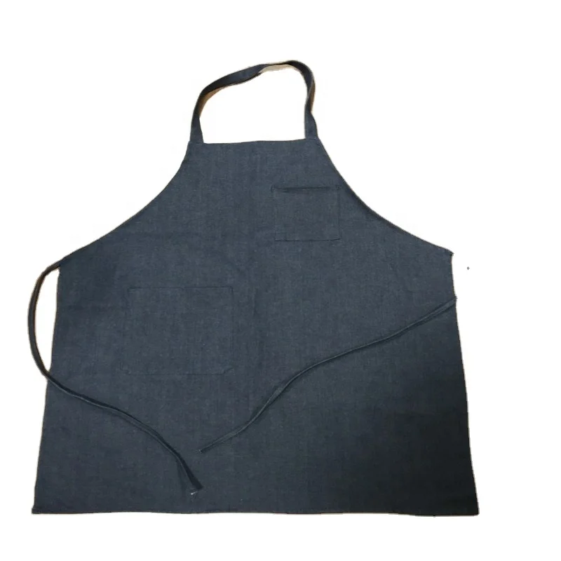 Custom Logo High Quality Household Washed Polyester colorful Cooking Bib Apron