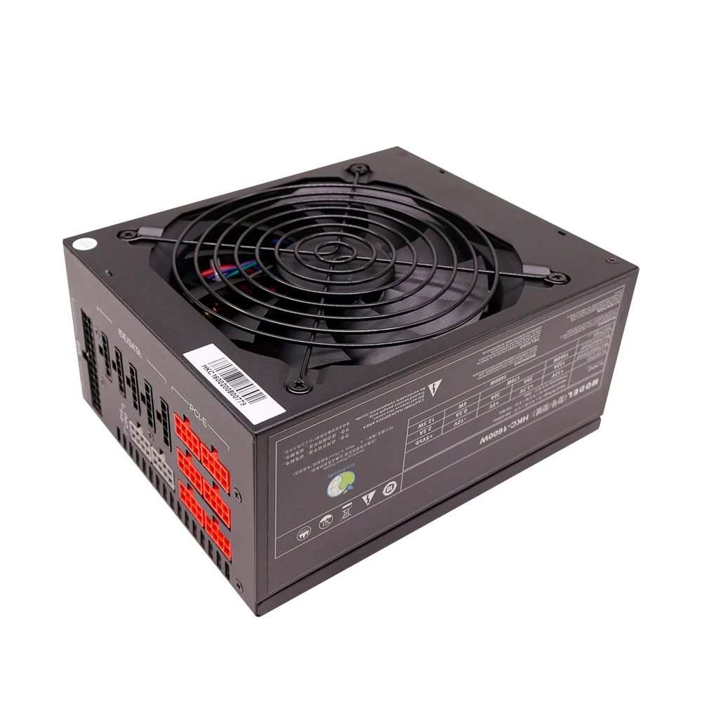 ATX Computer Case Silver Platform Power Black Red 1600W Modular  PSU Rig Machine with Qingsea Chassis