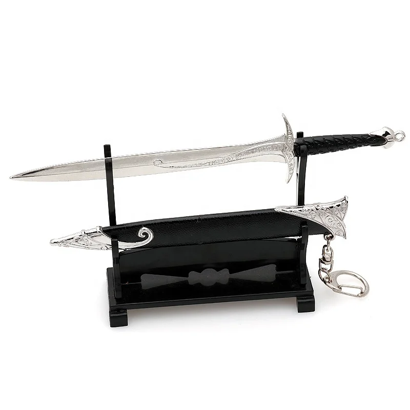 Hot Western classic movie Lord of the Rings character exclusive equipment metal crafts silver sword keychain gift toys in stock