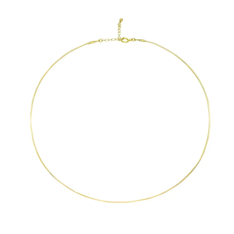 Wholesale Pure 14k16k18k Gold For Women  Charm Fashion  dainty gold necklace Snake Chain Jewelry