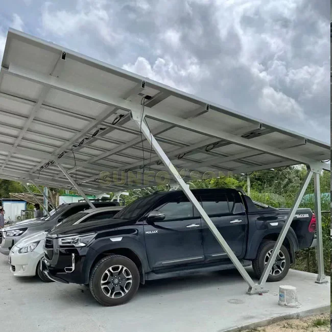 Cantilever Steel Waterproof Aluminum Car Solar Panel Mounting Structure Solar Carport Parking For Parking Lot