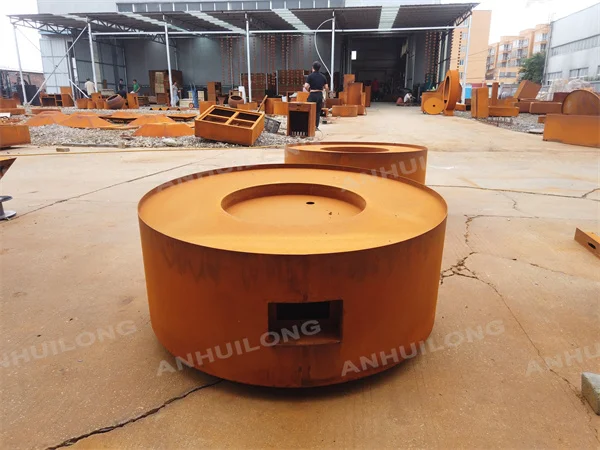 Gas Fire Place Garden Gas Round Fire Pit Gas Corten Steel  Outdoor Large Fireplace Patio Heaters for Outdoor