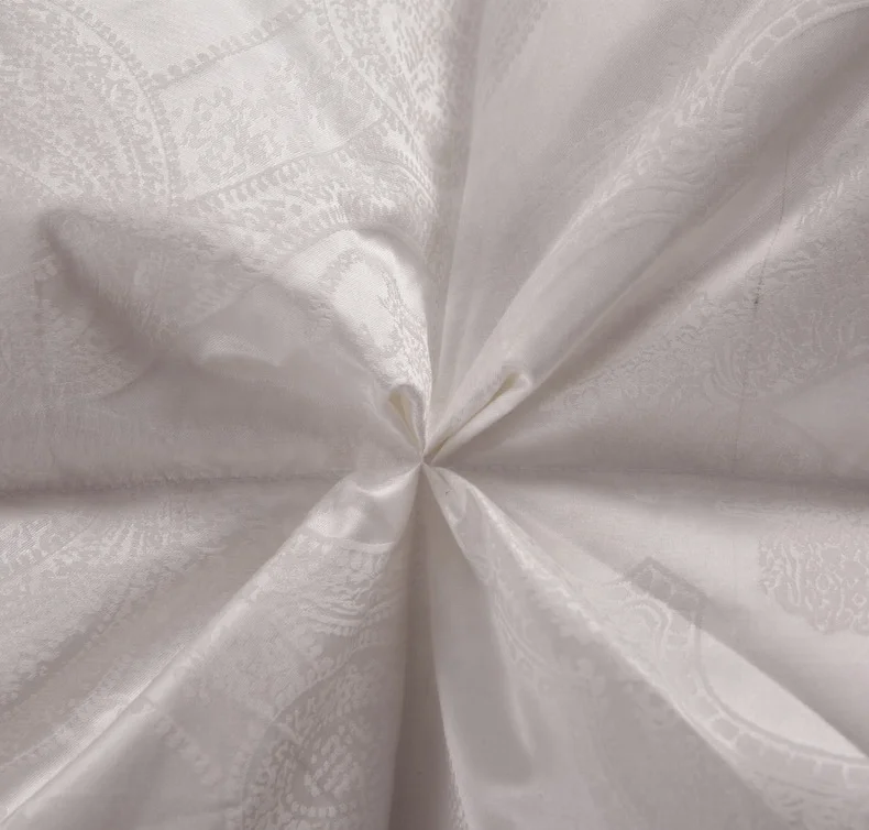 fade white color natural 95% goose down comforter Grade A silk jacquard cover 1000TC quilt queen king size Europe Royal style