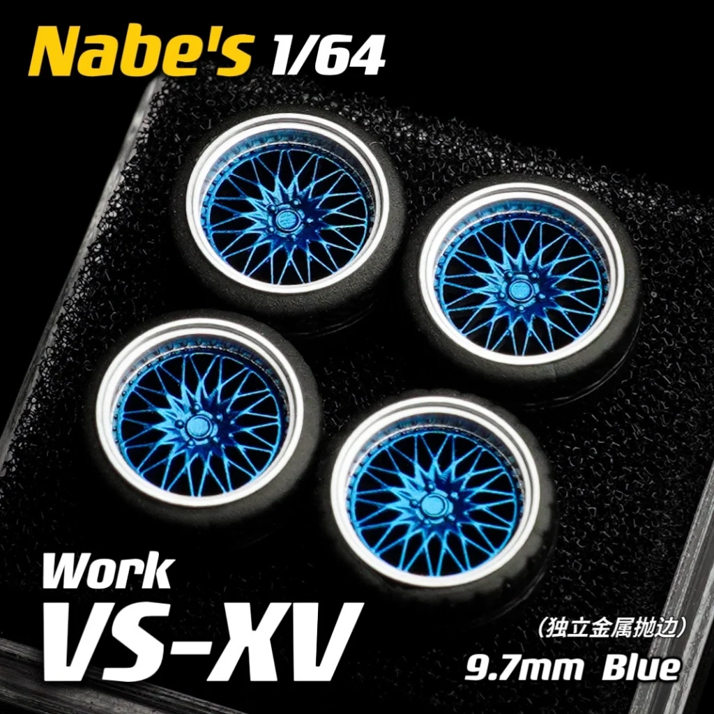 Chika Nabes 1/64 Car Model Wheels 8.9mm 9.6mm Tires Wheel VSXV VSKF WORK S1 T7R DH NISMO LMGT1 BBS LM LM-R Watanabe Kiwami TE37