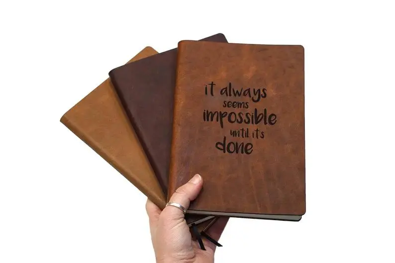 
Travelers Diary Engraved with personal text Leather Travel Journal Personalized Notebook Field notes 