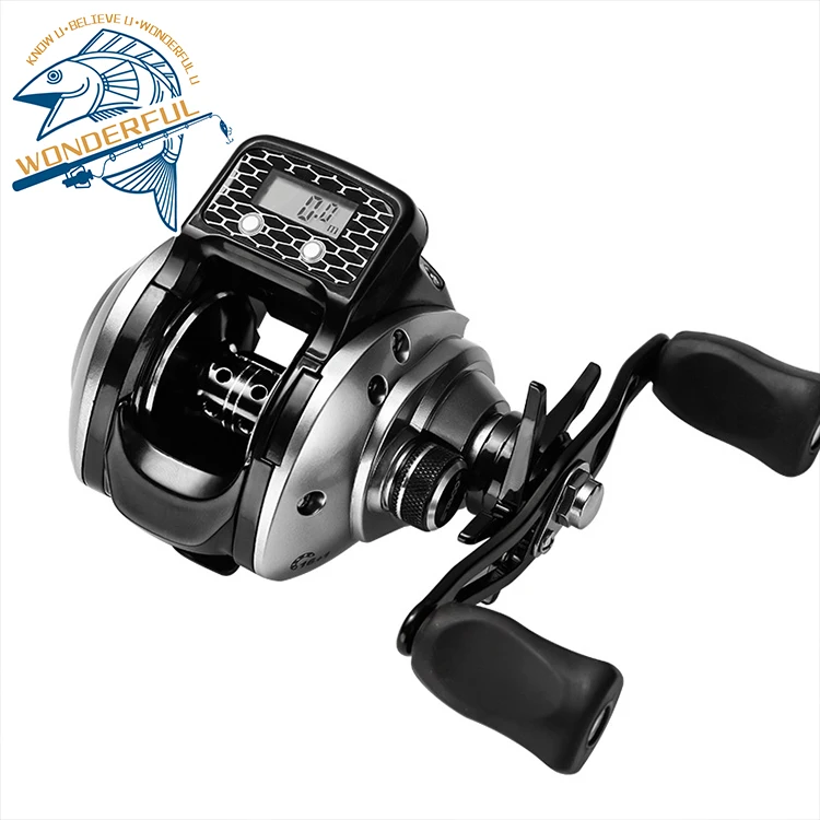 Factory Quality 16+1 Bearings 6.3:1 Metal Spool Digital Counting Waterproof Baitcasting Reel For Night Fishing
