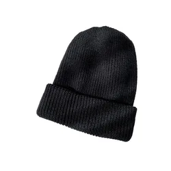 Wholesale Beanie Hat Fashion Cold-Proof Knitted Cap Solid Color Ear Protection Woolen Hat With Logo Winter Hat