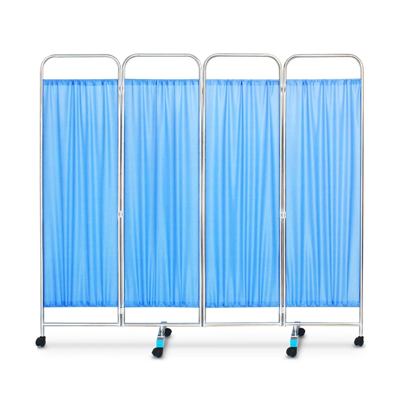 Four Folding Screen Hospital  Ward Screen With Wheels