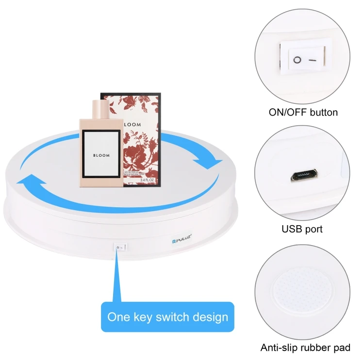 OEM Drop shipping spectacle turntable 360 display electric photography base with led for