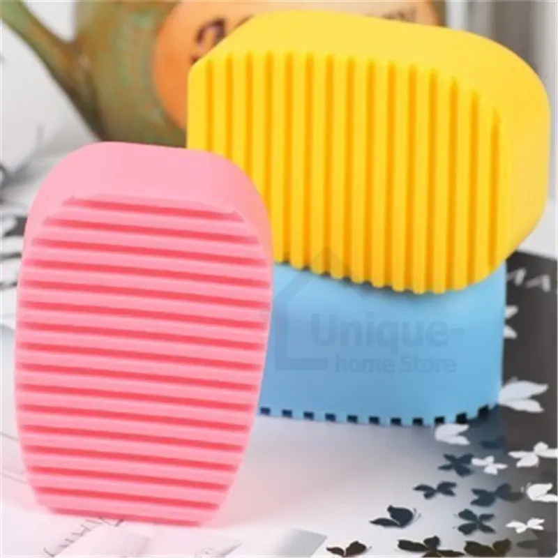 Ready Stock Candy Color Non-slip Silicone Handheld Laundry Mini Washboard For Cleaning Collars Cuffs Small Household Wash