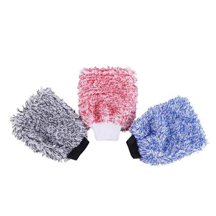 Wholesale microfiber cleaning gloves Wash Mitt double sided free cute car wheels wash super noodle foam mitt