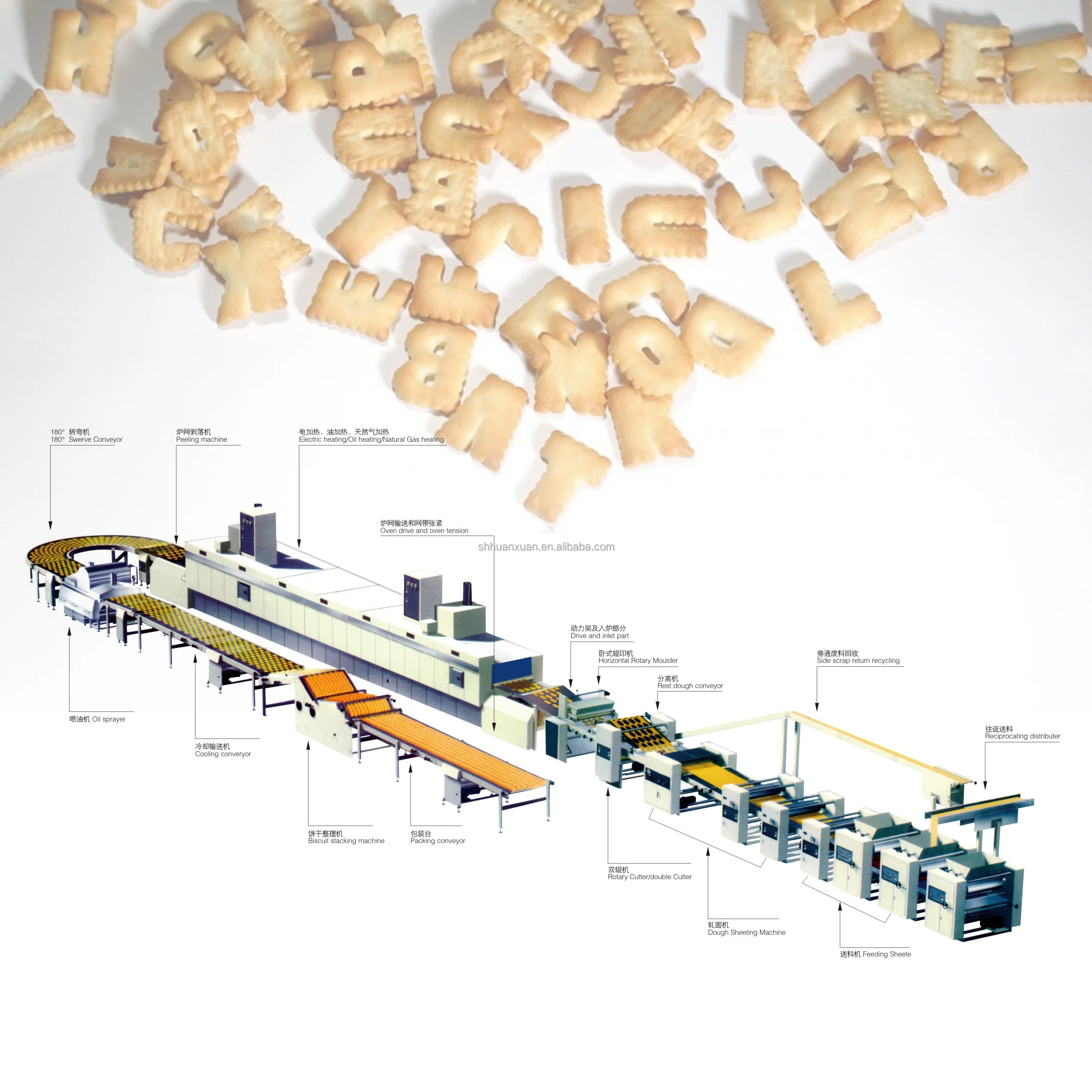 Full automaticbiscuits made machine / rotary moulder cracker machine / biscuit baking machine price for biscuit making
