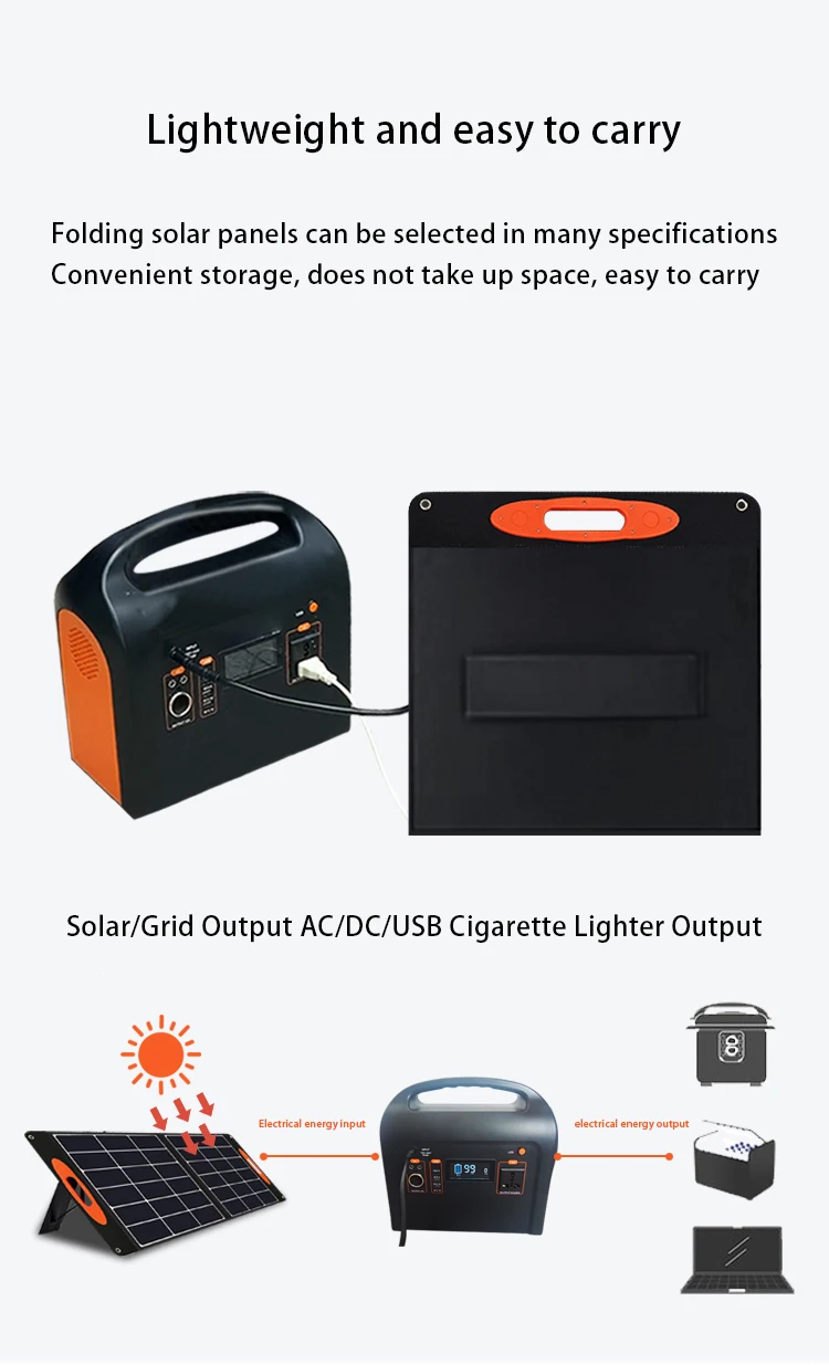 Solar Generator Solar and AC Charge To Battery Powerstation Camping Portable Power Station