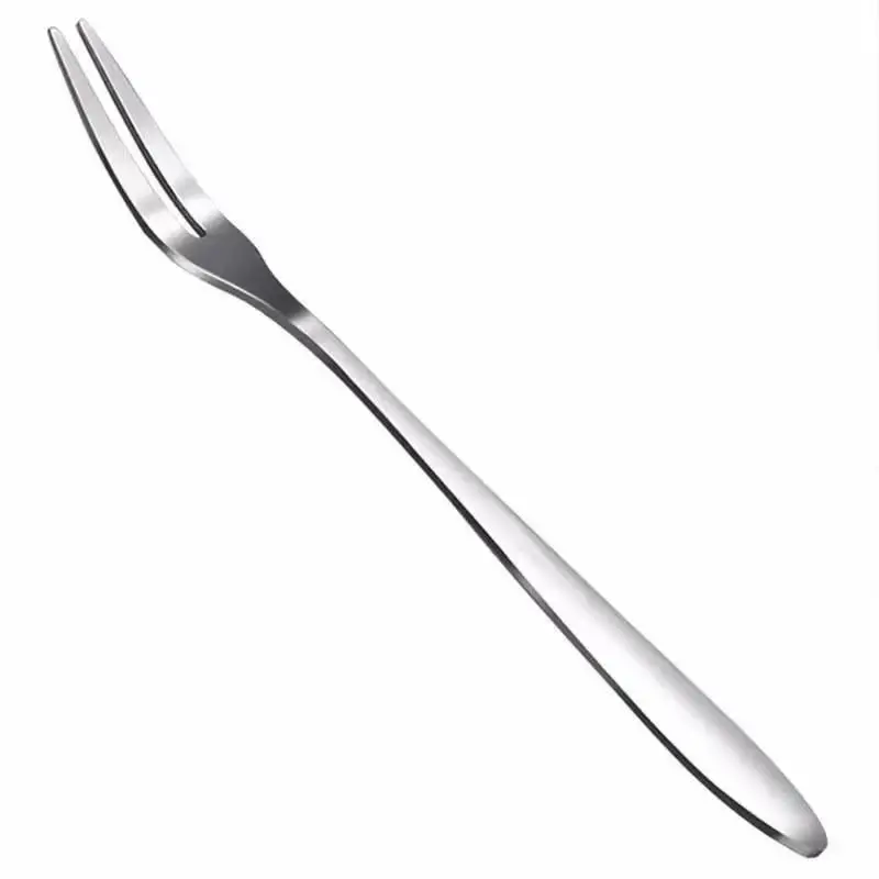 Stock stainless steel fruit fork creative cake dessert small fork household fruit signed two teeth fruit fork wholesale