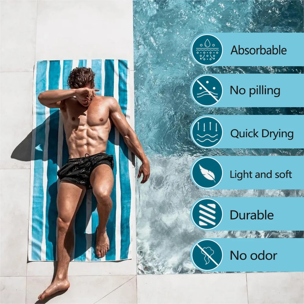 microfiber terry beach towel quick dry camping towels baby waffle beach towel