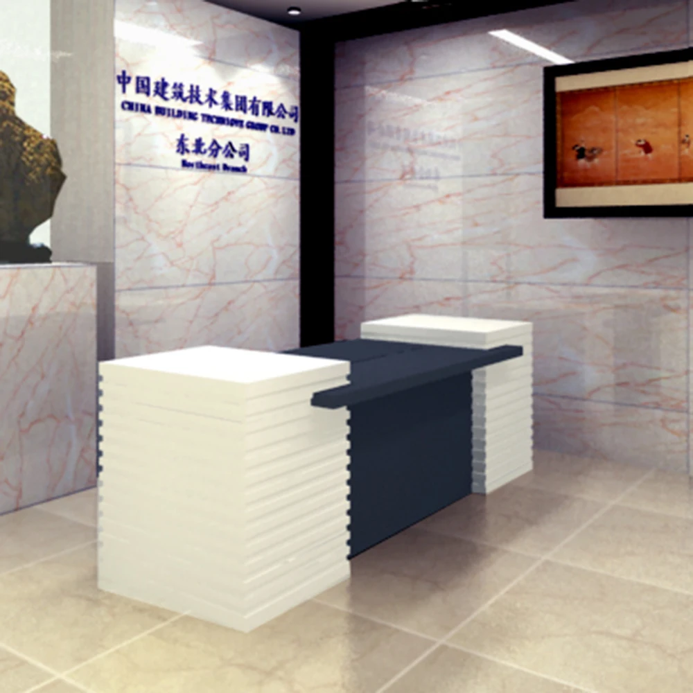 Лидер продаж прямая Заводская цена индивидуальный зеленый материал твердый деревянный стол для регистрации офисный маленький лобби передняя