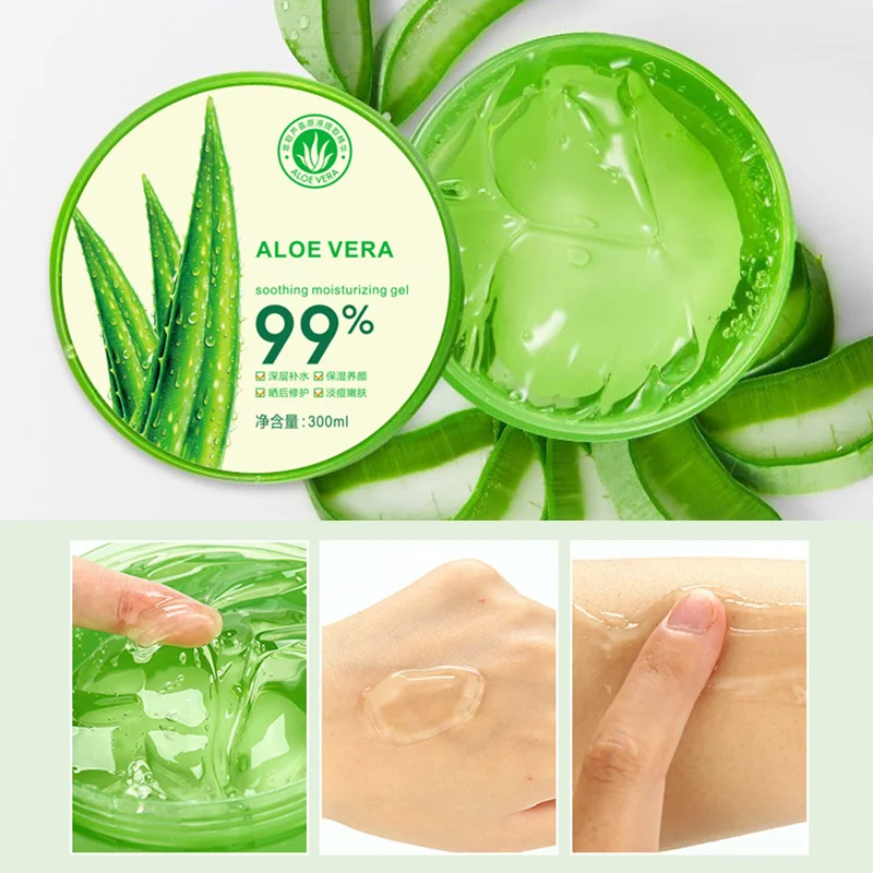 100% Pure Natural Gel Aloe Vera Organic Moisturizing Repairing Sunscreen Soothing After Sun Aloe Vera Gel For Face