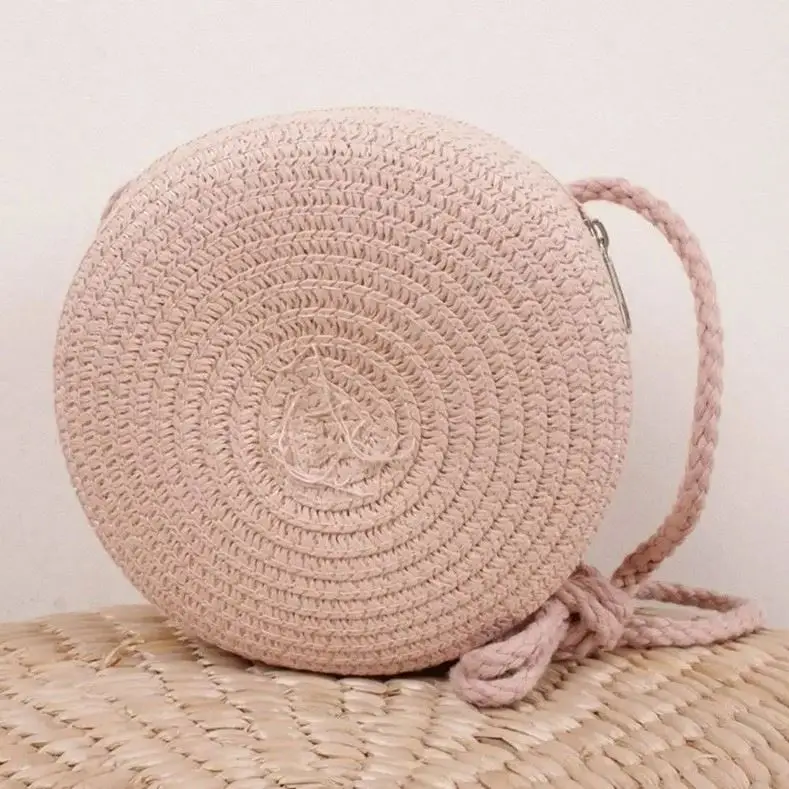 Boho Bag Bali Knit Reed Jute Tote Lace Rag Bags Hemp Straw Woven Weave Cross Cloud Color Hand Heart Large Purse Retro Round