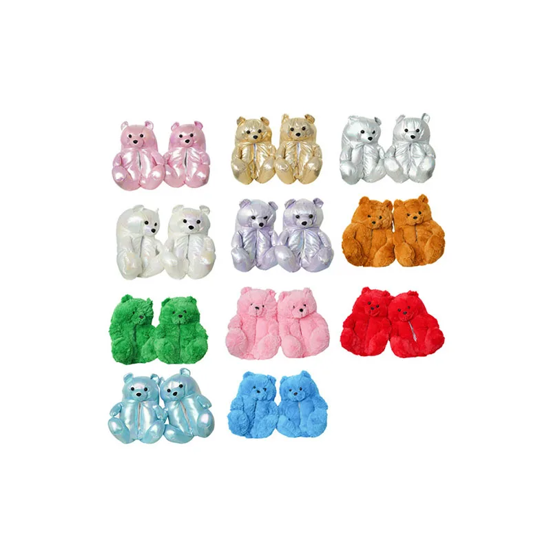 Teddy Bear Slippers Woman And Girls Warm Black Teddy Bear Slippers Cheap Teddy Bear Slippers For Women Girls