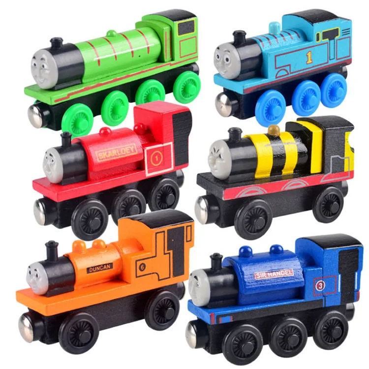 Оптовая продажа развивающие игрушки для детей Имитация деревянной дорожки локомотив магнитный маленький поезд совместимый с 5 7 лет